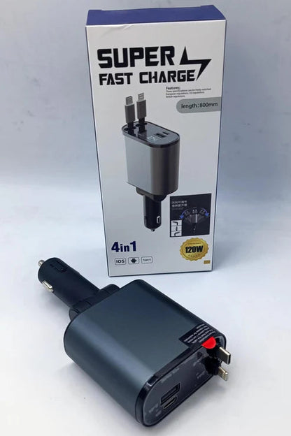 4 in 1 Retractable Charger – Universal Multi-Device Charging Cable