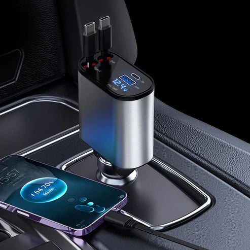 4 in 1 Retractable Charger – Universal Multi-Device Charging Cable
