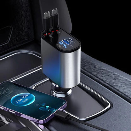 4 in 1 Retractable Charger – Universal Multi-Device Charging Cable