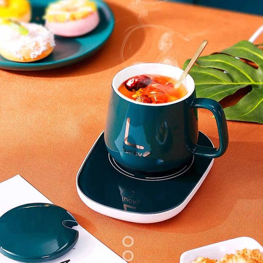 Electric Coffee Mug Warmer Set – Keep Drinks Hot All Day