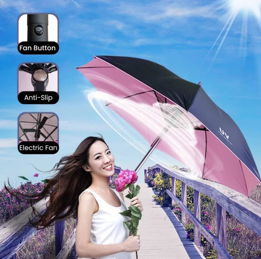 Fan Umbrella | 2-in-1 Cooling & UV Protection Umbrella