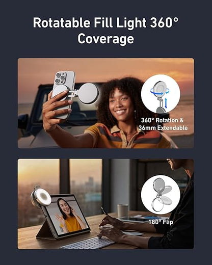 TELESIN Magnetic Selfie Ring Light – Portable LED Light for Phone & Camera