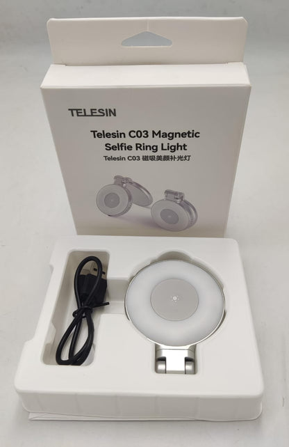 TELESIN Magnetic Selfie Ring Light – Portable LED Light for Phone & Camera